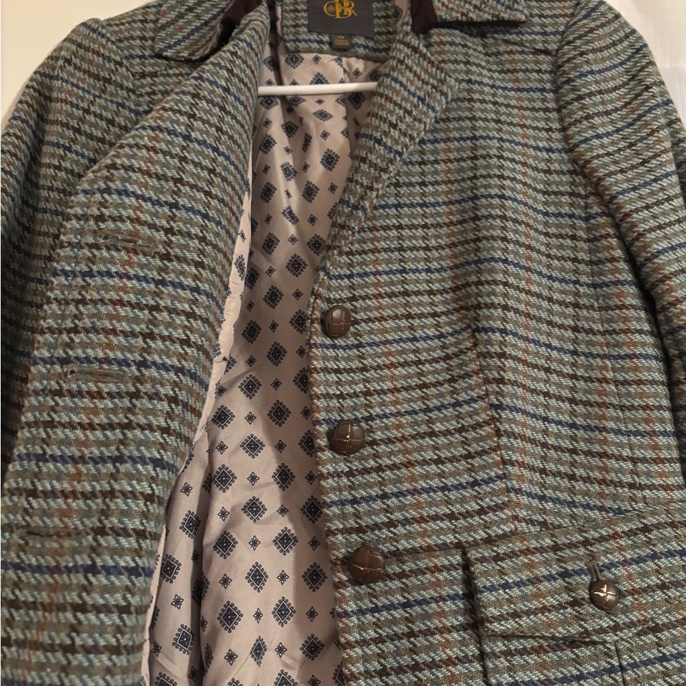 CB Tweed Blazer in Green and Blue